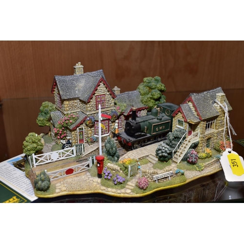 351 - THREE BOXED LILLIPUT LANE SCULPTURES, limited edition 'The Dawn of Steam' L2706, No 0121, width cert... 