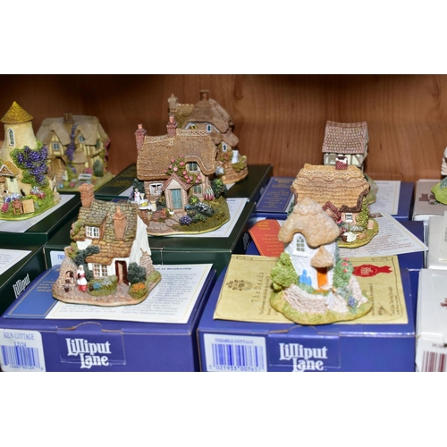 354 - TWENTY EIGHT  BOXED LILLIPUT LANE SCULPTURES FROM SYMBOL OF MEMBERSHIP/COLLECTORS CLUB FREE GIFT, al... 