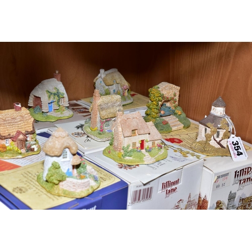 354 - TWENTY EIGHT  BOXED LILLIPUT LANE SCULPTURES FROM SYMBOL OF MEMBERSHIP/COLLECTORS CLUB FREE GIFT, al... 