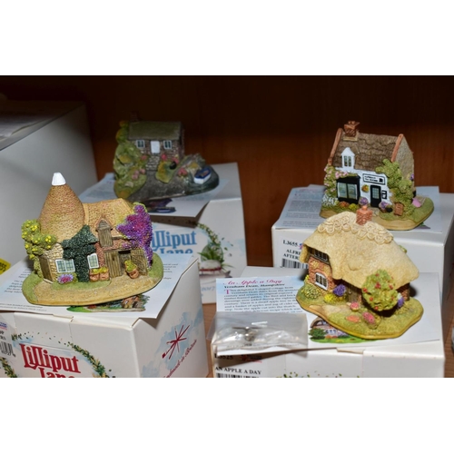 354 - TWENTY EIGHT  BOXED LILLIPUT LANE SCULPTURES FROM SYMBOL OF MEMBERSHIP/COLLECTORS CLUB FREE GIFT, al... 