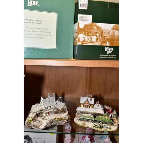 359 - A BOXED ILLUMINATED LILLIPUT LANE SCULPTURE 'Bluebell Line' L2794, with deeds, together with boxed s... 