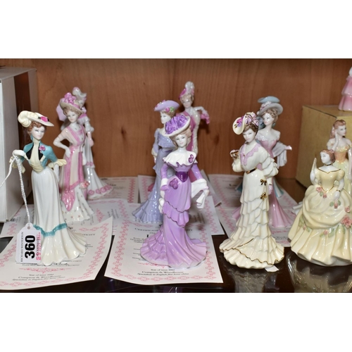 360 - SEVENTEEN COALPORT FIGURINES, comprising nine from My Fair Lady collection 'Lady Sarah', 'Lady Flore... 