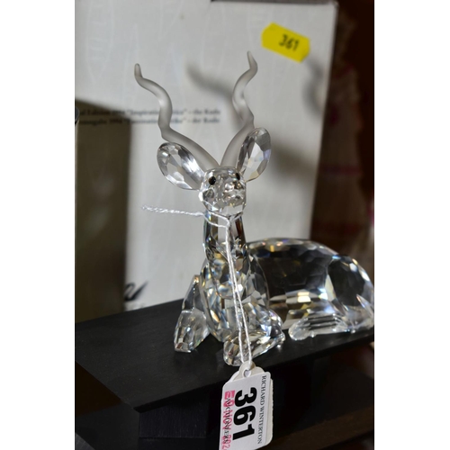 361 - A BOXED SWAROVSKI CRYSTAL ANNUAL EDITION 1994, 'Inspiration Africa - The Kudu' with boxed stand, box... 