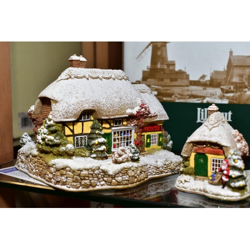 371 - FIVE BOXED ILLUMINATED LILLIPUT LANE SCULPTURES 'Lead Kindly Light in Winter' L2621, 'Christmas Time... 