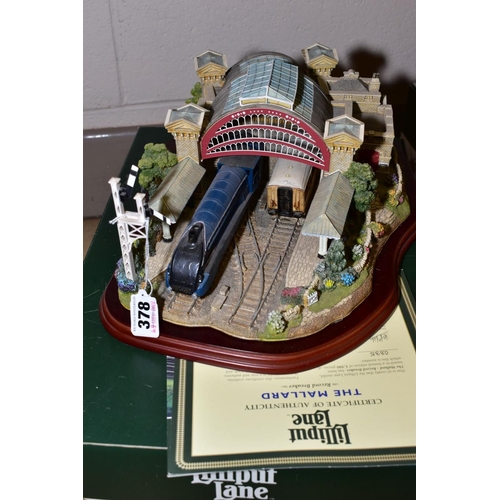 378 - A BOXED LIMITED EDITION LILLIPUT LANE SCULPTURE, 'The Mallard - Record Breaker' L2459 No 0335/1500, ... 