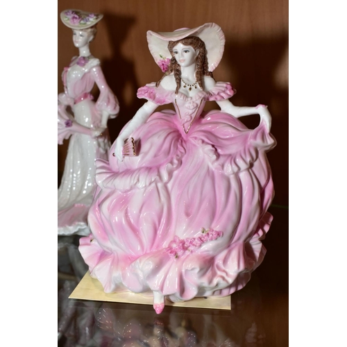 382 - THREE LIMITED EDITION COALPORT FIGURINES, 'Rose' from the Four Flowers Collection, No 4006/12500, 'R... 