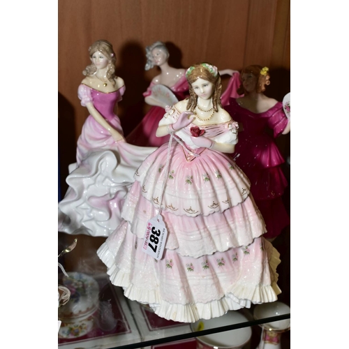 387 - FOUR ROYAL DOULTON FIGURES, 'Red, Red Rose' HN3994 limited edition No. 136/12500 from (Language of L... 