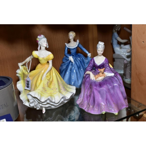 399 - THREE ROYAL DOULTON FIGURES, 'Ninette' HN2379, 'Charlotte' HN2421 and 'Fragrance' HN2334 (3)