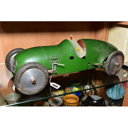 408 - A SCRATCHBUILT SINGLE SEAT RACING CAR MODEL, powered by a vertical single cylinder model aircraft en... 