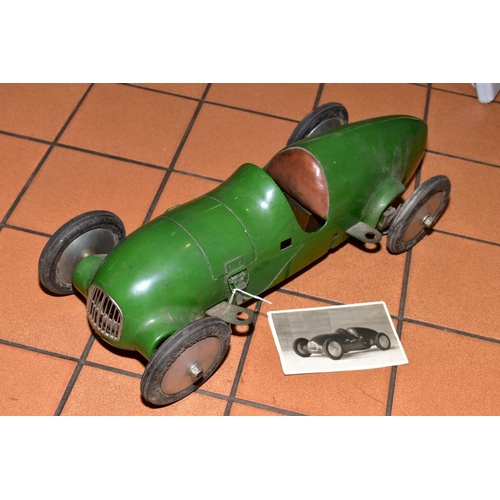 408 - A SCRATCHBUILT SINGLE SEAT RACING CAR MODEL, powered by a vertical single cylinder model aircraft en... 