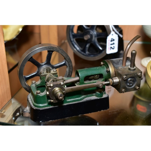 413 - A STUART TURNER IOH HORIZONTAL SINGLE CYLINDER LIVE STEAM ENGINE, not tested, spoked flywheel (diame... 