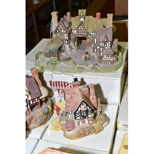 425 - EIGHTEEN BOXED LILLIPUT LANE SCULPTURES, all with deeds except where mentioned, comprising twelve fr... 