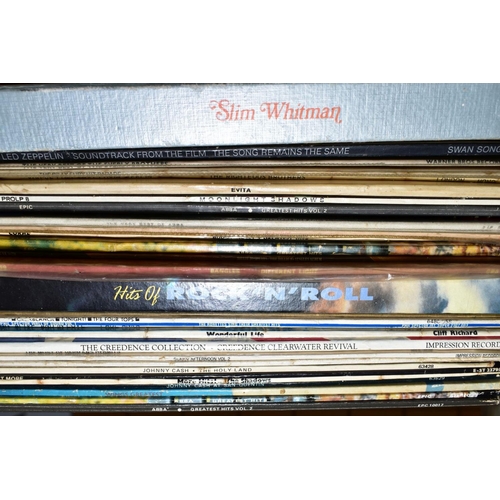 488 - A TRAY AND TWO LP CASES CONTAINING OVER ONE HUNDRED AND TWENTY LPS by artists such as Elvis Presley,... 