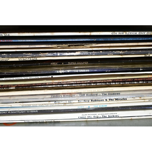 488 - A TRAY AND TWO LP CASES CONTAINING OVER ONE HUNDRED AND TWENTY LPS by artists such as Elvis Presley,... 