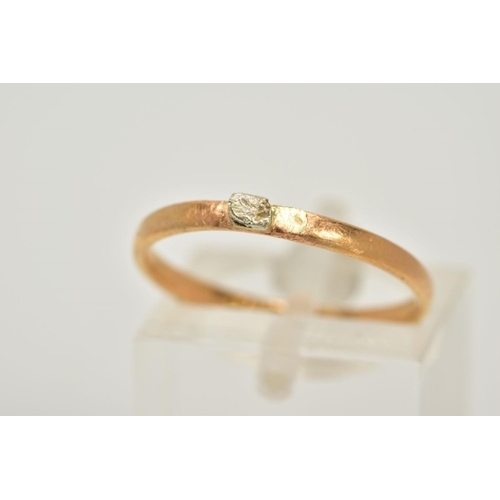 49 - A 22CT GOLD BAND, the plain polished band with missing part, hallmarked 22ct gold London 1933, ring ... 