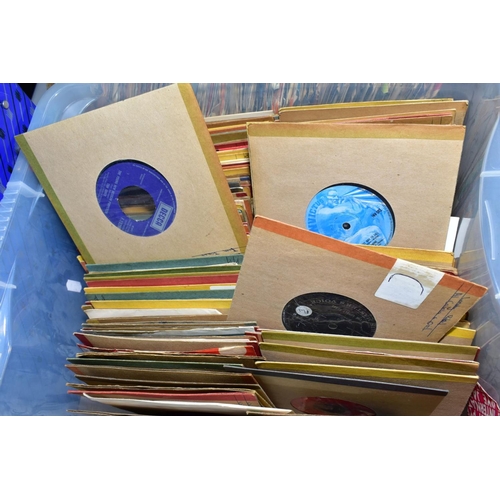 490 - A TRAY CONTAINING OVER ONE HUNDRED AND EIGHT 7'' SINGLES and a case containing over fifty 78's inclu... 