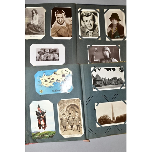 528 - POSTCARDS, two albums containing approximately three hundred and seventy postcards, the first album ... 