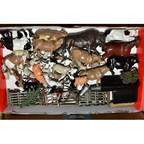 530 - A COLLECTION OF BRITAINS AND OTHER HOLLOWCAST FIGURES AND ACCESSORIES, to include Cadbury Cococubs G... 