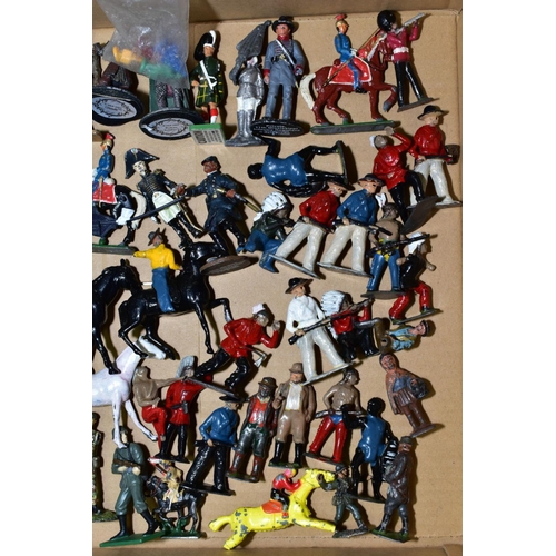 530 - A COLLECTION OF BRITAINS AND OTHER HOLLOWCAST FIGURES AND ACCESSORIES, to include Cadbury Cococubs G... 