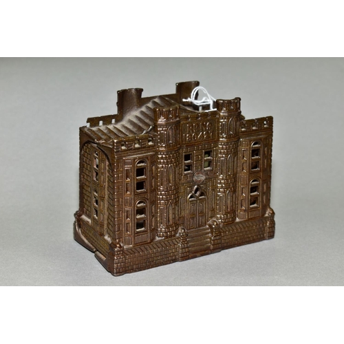 542 - A REPRODUCTION CAST METAL 'COUNTY BANK' MONEY BOX, Victorian style, height 10.8cm