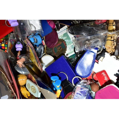 561 - A COLLECTION OF ASSORTED KEY RINGS AND FOBS, advertising, novelty, film and TV related, souvenir etc