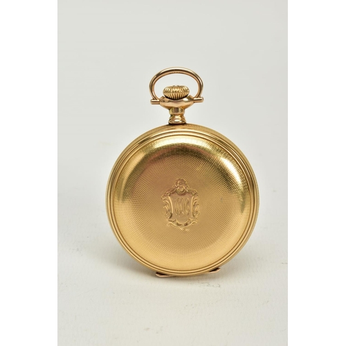 59 - A  FULL HUNTER POCKET WATCH, white dial, Roman numerals, dial signed 'Hampden Watch Co', blue hands,... 