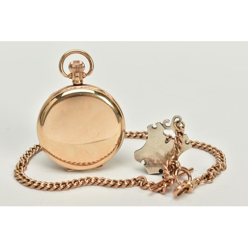 62 - A 9CT GOLD DENNISON CASED POCKET WATCH, white dial, Roman numerals, seconds subsidiary dial at the s... 