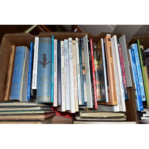 642 - SIX BOXES OF ART RELATED BOOKS, including artists, techniques, etc, list of titles available on requ... 