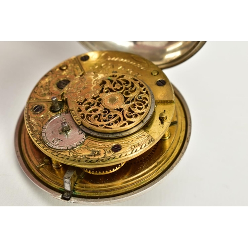 75 - A HALF HUNTER AND AN OPEN FACED POCKET WATCH, the half hunter, white dial, two Roman numeral dials, ... 