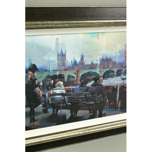 304 - CHRISTIAN HOOK (BRITISH 1971) 'EMBANKMENT' a London cityscape, limited edition print 33/195, signed ... 