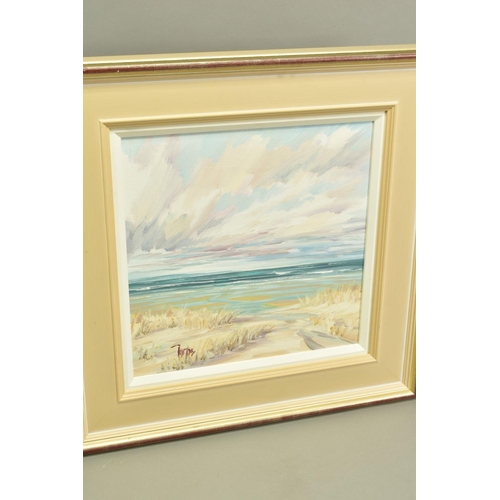 308 - TOM BARRON 'FINDHORN SANDS' (BRITISH CONTEMPORARY) a Scottish coastal landscape, signed bottom left,... 