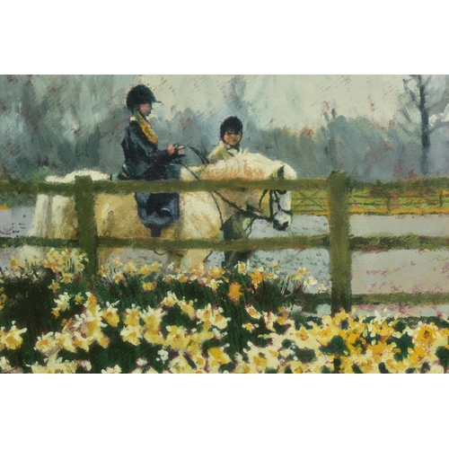 314 - ROLF HARRIS (AUSTRALIAN 1930) 'RIDING IN THE SPRING' a limited edition print depicting a young child... 