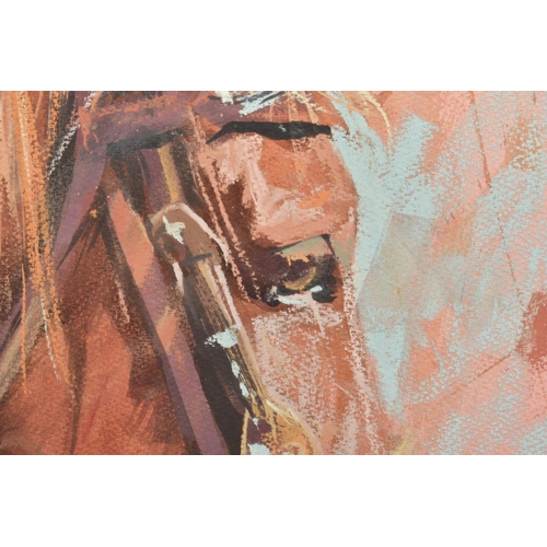 315 - JAMES BARTHOLOMEW (BRITISH CONTEMPORARY) 'RANCH HORSE PROFILE' a portrait study of a horses head, si... 