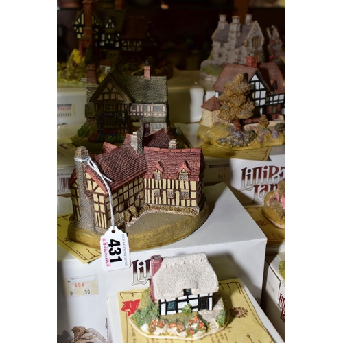 431 - THIRTEEN BOXED LILLIPUT LANE SCULPTURES, all with deeds except where mentioned, comprising twelve fr... 