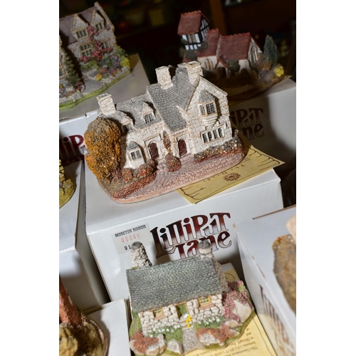 431 - THIRTEEN BOXED LILLIPUT LANE SCULPTURES, all with deeds except where mentioned, comprising twelve fr... 