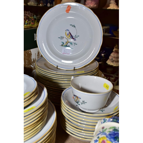 442 - A SPODE QUEEN'S BIRD (S3589) PART DINNER SERVICE, comprising a breakfast cup, four tea plates, ten d... 