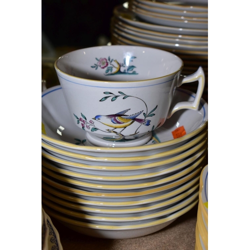 442 - A SPODE QUEEN'S BIRD (S3589) PART DINNER SERVICE, comprising a breakfast cup, four tea plates, ten d... 