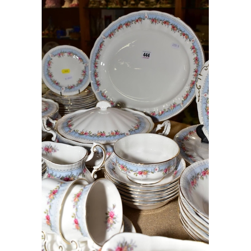 444 - A PARAGON BRIDESMAID PATTERN COMPREHENSIVE DINER SERVICE, comprising an oval meat plate, a pair of v... 