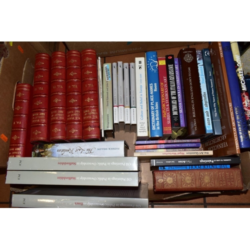 450 - FOUR BOXES OF BOOKS AND A BOX OF ORDNANCE SURVEY MAPS, books include Old Master art interest, The Na... 