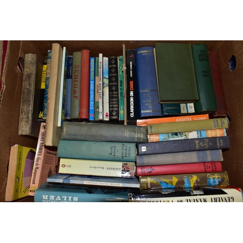 459 - FIVE BOXES OF BOOKS, including novels, reference for antiques, gardening, comedy, etc (5 boxes)