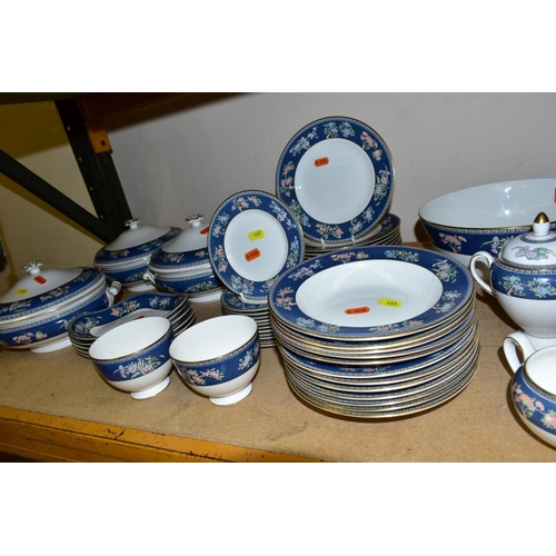 469 - A WEDGWOOD BLUE SIAM TWELVE SETTING DINNER SERVICE, (lacks dinner plates, cups and saucers), compris... 