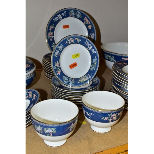 469 - A WEDGWOOD BLUE SIAM TWELVE SETTING DINNER SERVICE, (lacks dinner plates, cups and saucers), compris... 