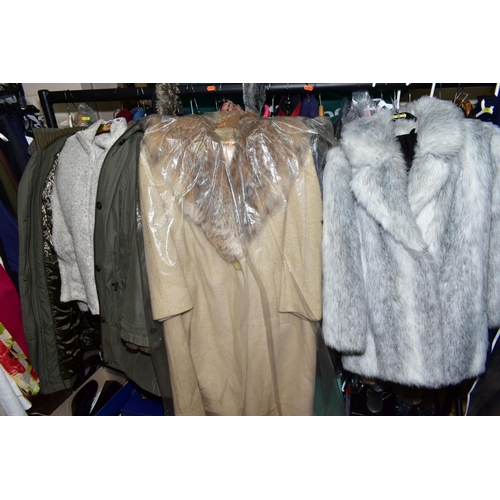 480 - A RAIL OF LADIES JACKETS AND COATS, including Austin Reed, Max Mara, Kenneth Cole, Isle, Peter Storm... 