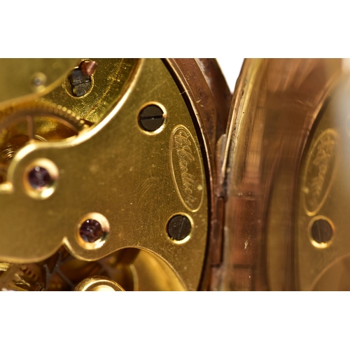 61 - AN OPEN FACED POCKET WATCH, white dial, Arabic numerals, seconds subsidiary dial at the six o'clock ... 