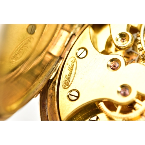 61 - AN OPEN FACED POCKET WATCH, white dial, Arabic numerals, seconds subsidiary dial at the six o'clock ... 