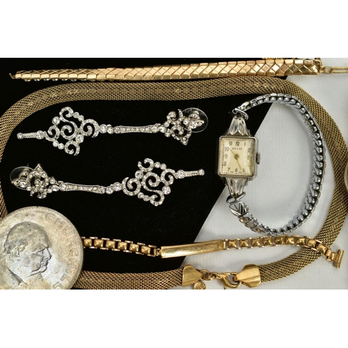 100 - A SELECTION OF WRISTWATCHES, NECKLACES AND A PAIR OF EARRINGS, to include a ladies Citizen wristwatc... 