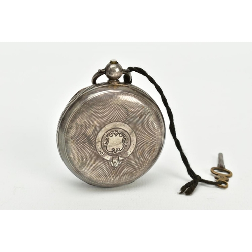 104 - A SILVER OPEN FACED POCKET WATCH, white dial signed 'The Express English Lever, J.G. Graves Sheffiel... 