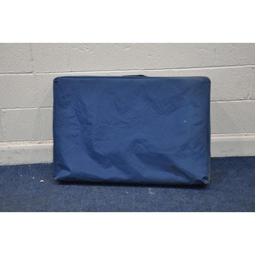 1110 - A FOLDING MASSAGE TABLE with adjustable back rest and aperture for face along with a carrying bag, l... 