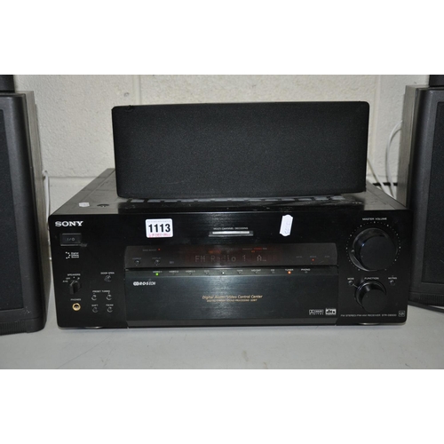 1113 - A SONY STR-DB930 CINEMA SURROUND AMPLIFIER (PAT pass and working), a pair of Mission 760l speakers, ... 