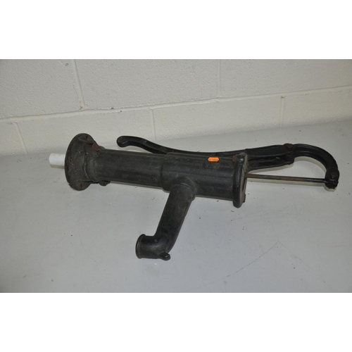 1128 - A CAST IRON WATER PUMP, HEIGHT 66CM